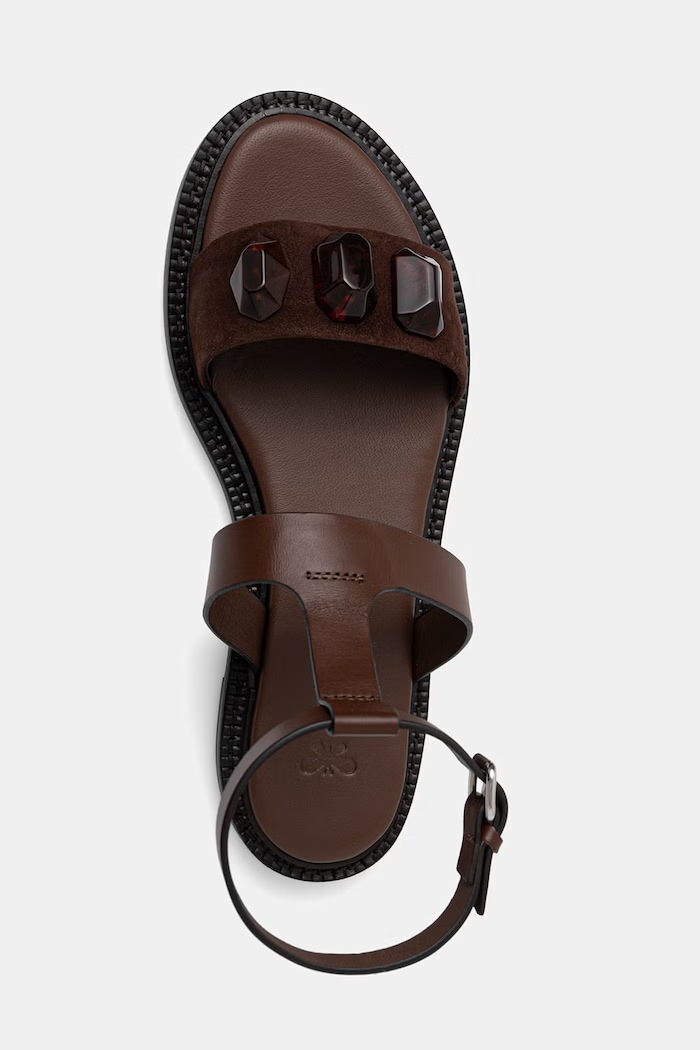Weekend Max Mara sandale pentru femei. din piele Wkaasta maro 2615521075600.COCOA