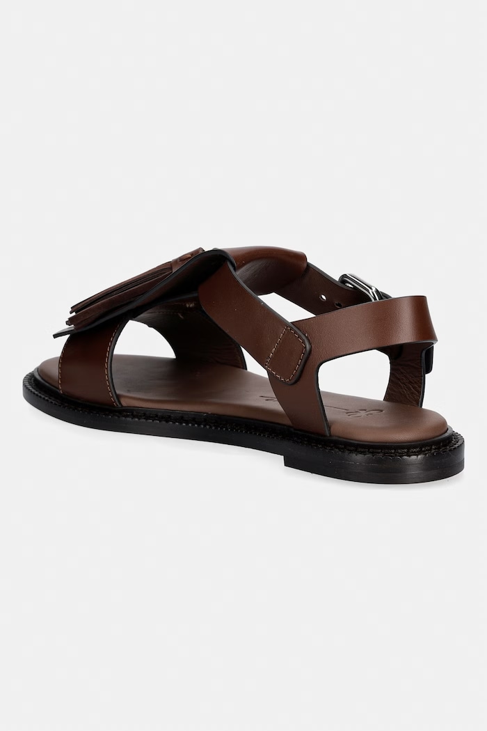 Обувки Weekend Max Mara Сандали женски кожени Wkaarte 2615521095600.BROWN кафяв