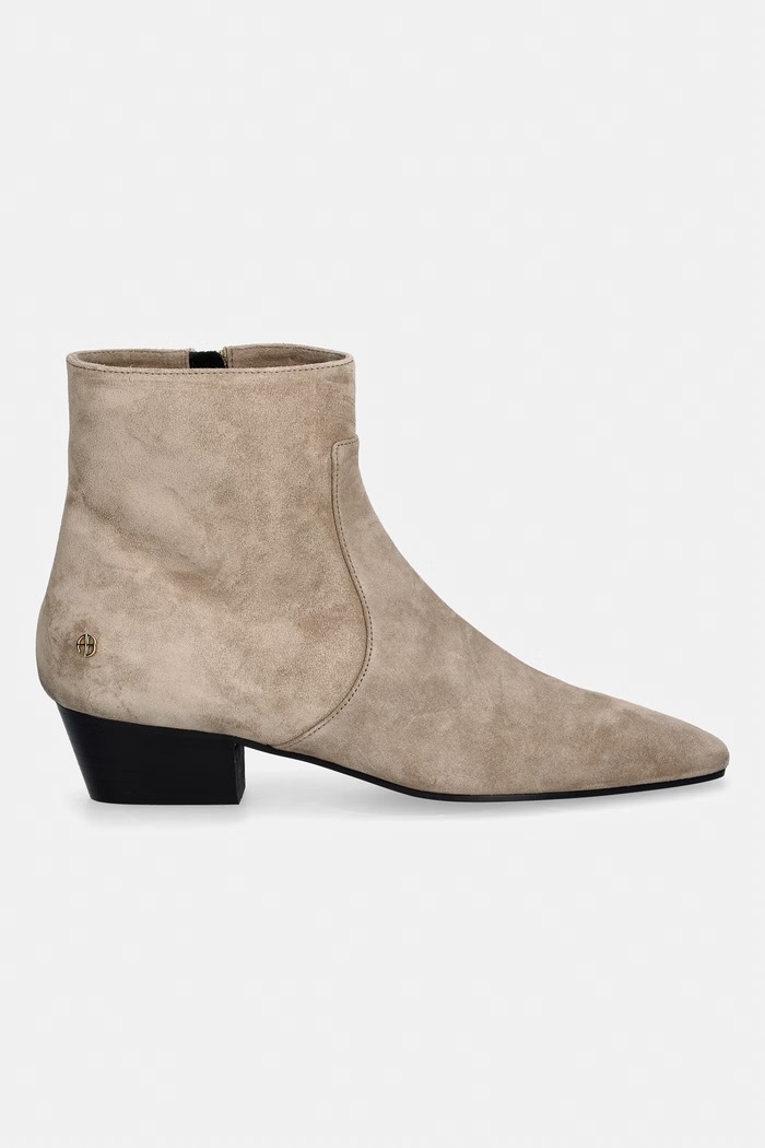 Anine Bing Freya Ankle boots low heels Women's suede A.14.11497 beige SS26