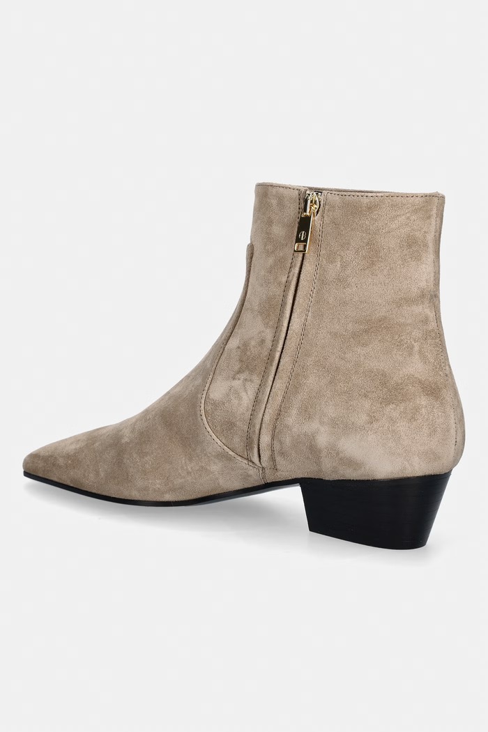 Shoes Anine Bing Freya Ankle boots low heels Women's suede A.14.11497 beige