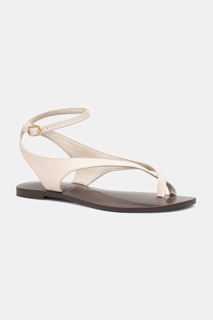 Twinset sandale pentru femei, din piele bej 261TGT016.13533