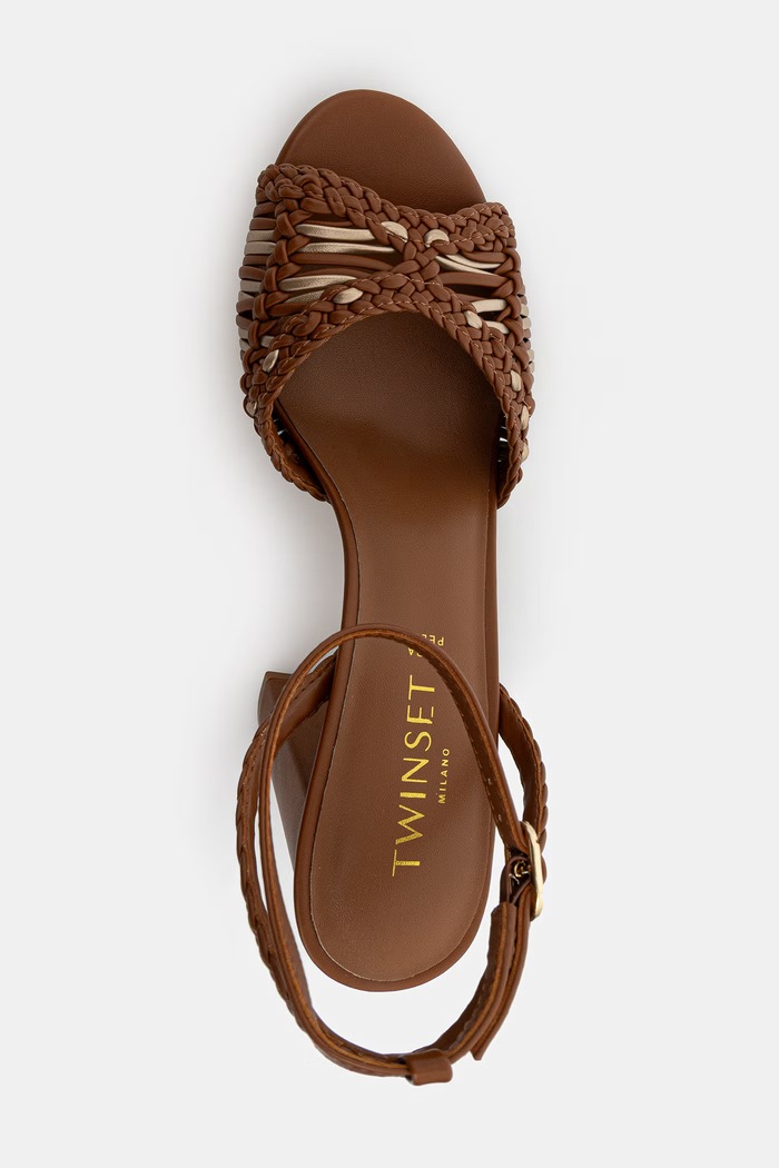 Twinset sandály hnědá 261TGT024.13535