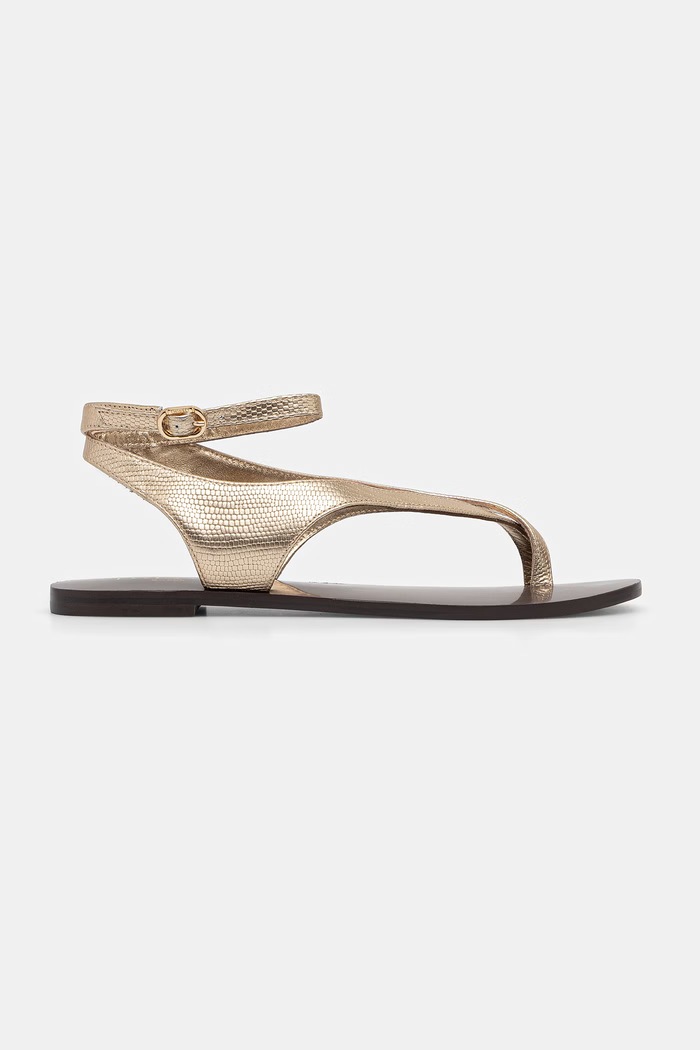 Twinset sandale pentru femei, din piele 261TGT016.13534 aur SS26