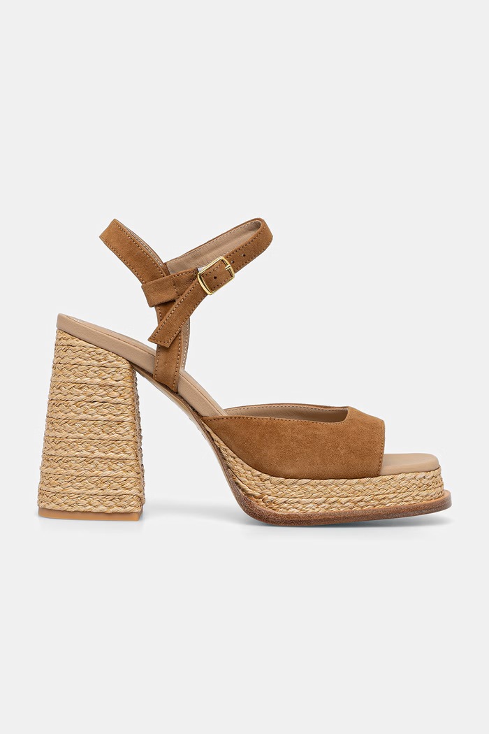 Souliers Martinez sandále na podpätku zo semišu GRACIA GRACIA.BROWN hnedá SS26