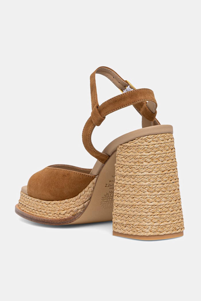 Obuv Souliers Martinez sandále na podpätku zo semišu GRACIA GRACIA.BROWN hnedá