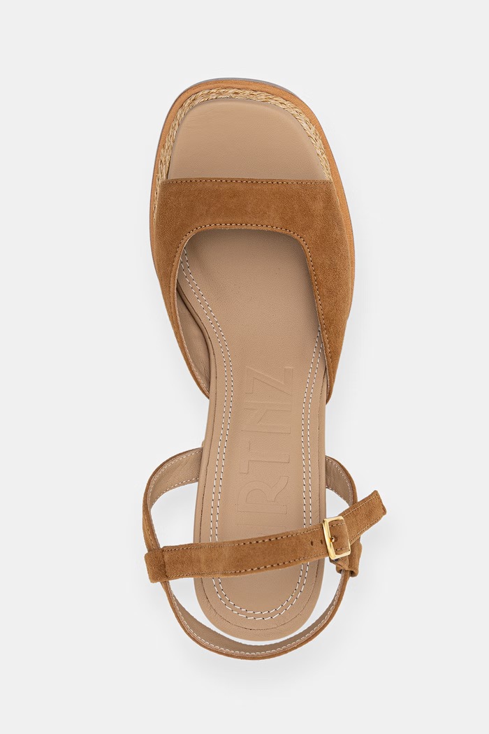 Souliers Martinez sandále na podpätku zo semišu GRACIA hnedá GRACIA.BROWN