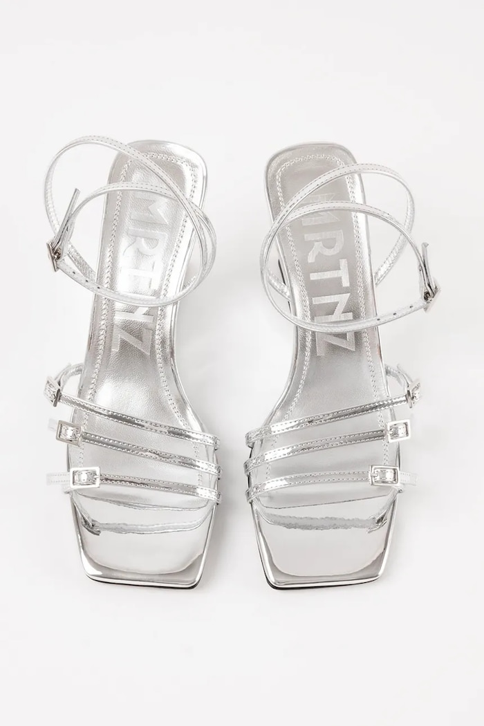 Souliers Martinez sandále na platforme po celej dĺžke z kože EDEN EDEN.SILVER strieborná SS26