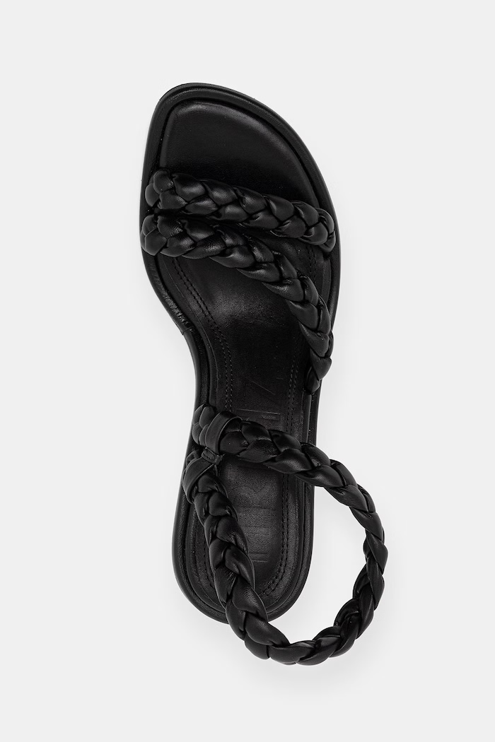 Souliers Martinez sandále na vysokom podpätku z kože ISA čierna ISA.BLACK