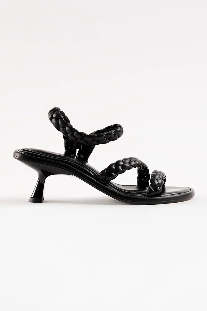 Souliers Martinez sandały na niskim obcasie skórzane ANAYA czarny ANAYA.BLACK