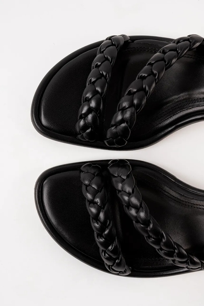 Souliers Martinez sandały na niskim obcasie skórzane ANAYA ANAYA.BLACK czarny