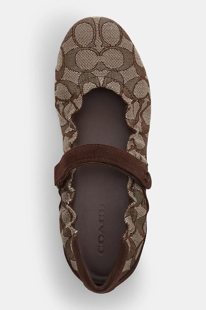 Coach baleríny Coach Mary Jane Sneaker With Signature Jacquard hnedá CEE55.VJN