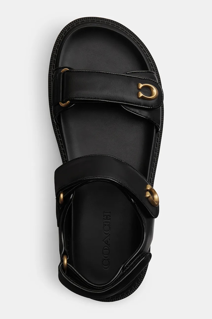 Coach σανδάλια Γυναικεία δερμάτινα Brynn Leather Sandal μαύρο CEF31.BLK