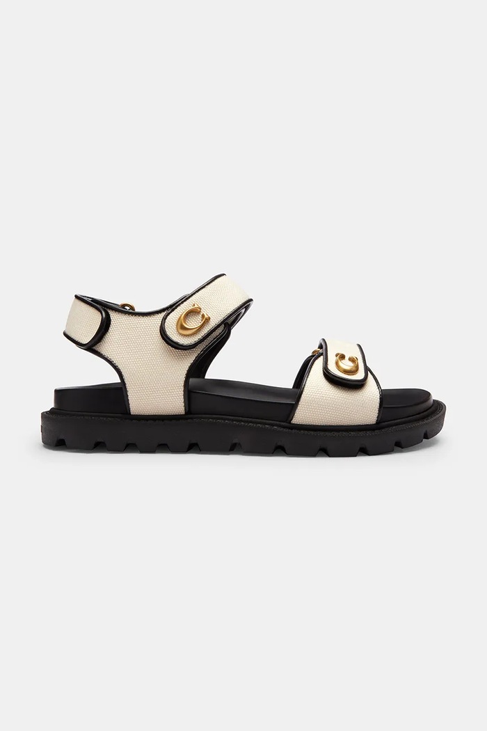 Coach σανδάλια Γυναικεία Brynn Canvas Sandal λευκό CEF36.MQV