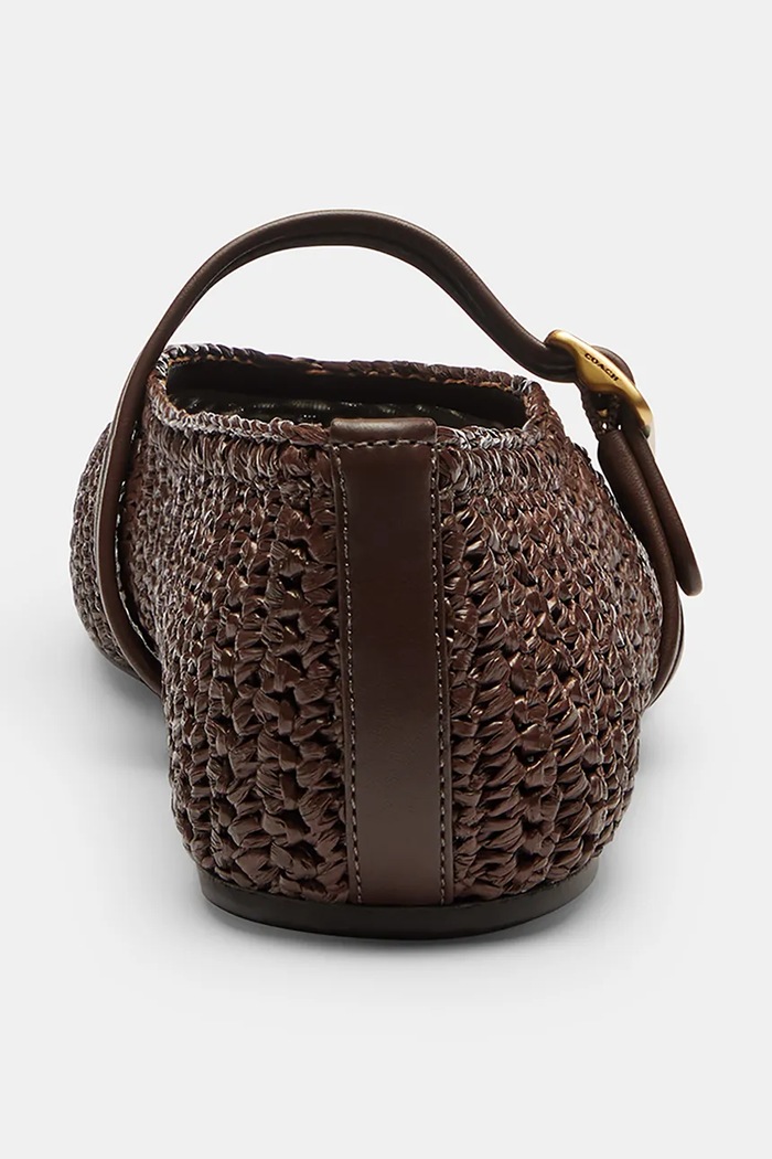 Boty Coach baleríny Sculpted C Raffia Soft Mary Jane CEF18.MPL hnědá