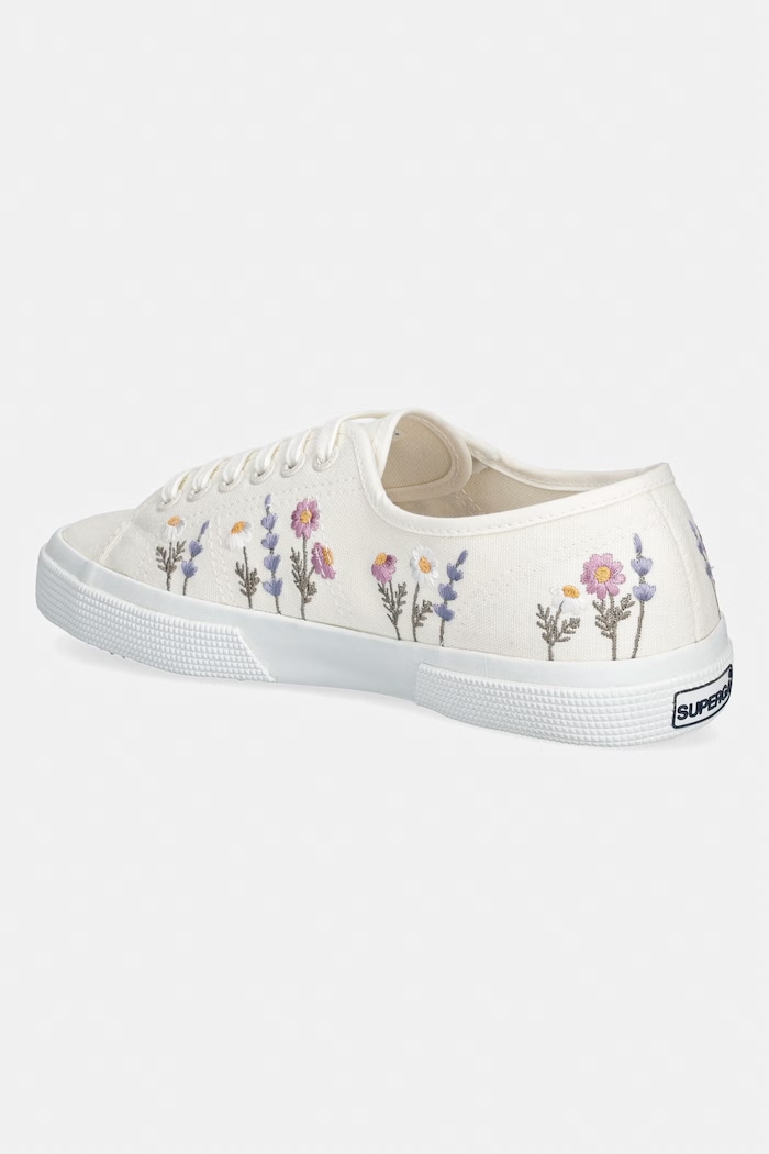 Obuwie Superga 3750 FLOWER EMBROIDERY LEGGERA tenisówki damskie S8161ZW.AA5 beżowy