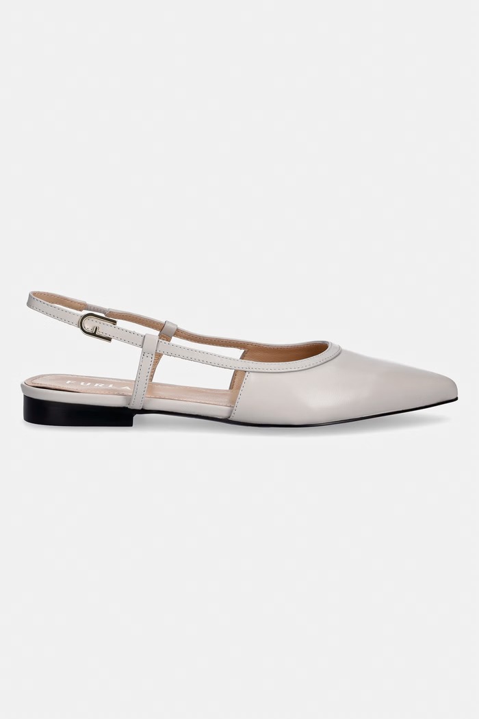 Furla baleríny kožené Punta YL49PUN.BX4513.CRY00 sivá SS26
