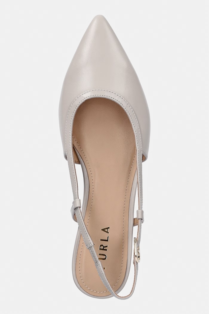 Furla baleríny kožené Punta sivá YL49PUN.BX4513.CRY00