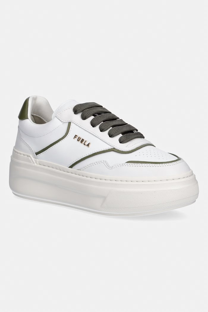 Furla Nuage sneakersy damskie skórzane zielony YK73NUA.BX4470.4712S
