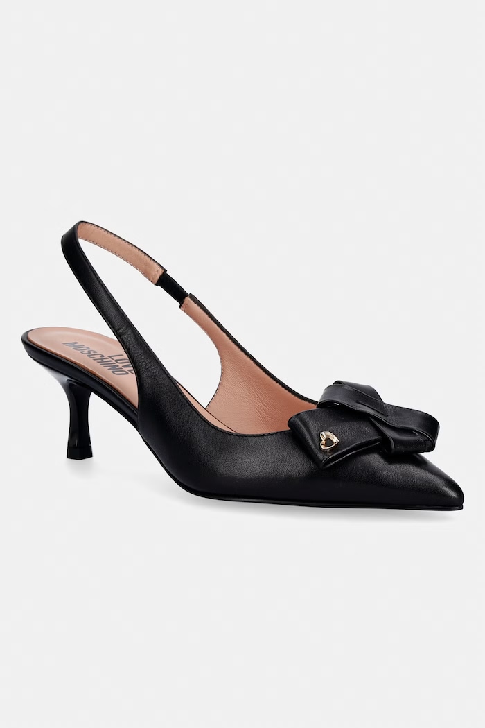 Love Moschino lodičky kožené čierna JA10366G0OIE0000