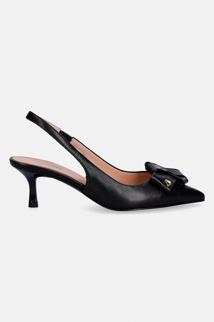 Love Moschino lodičky kožené JA10366G0OIE0000 čierna SS26