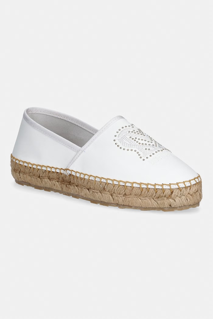 Love Moschino espadrilky dámske kožené biela JA10532G0OIA0100