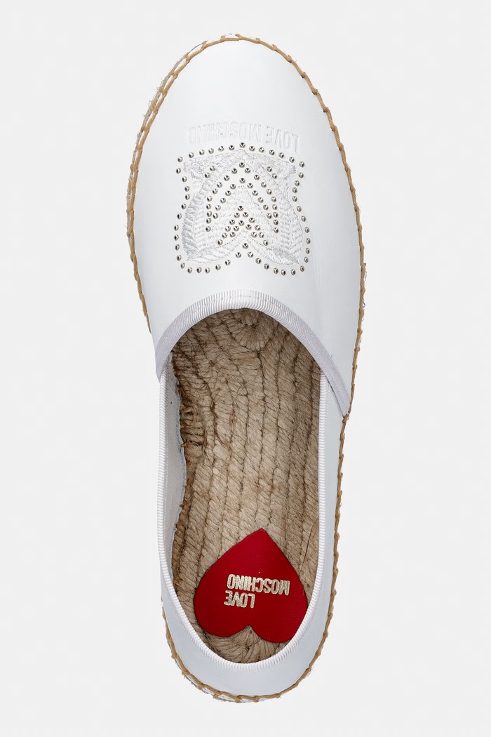 Love Moschino espadrilky dámske kožené biela JA10532G0OIA0100