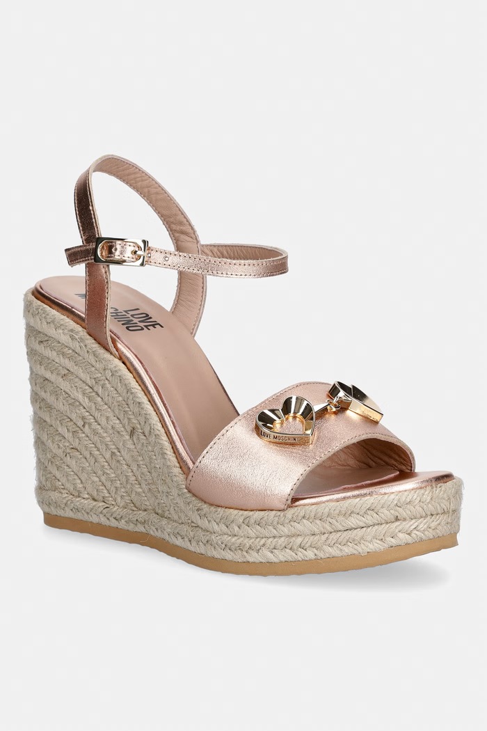 Love Moschino sandále na platforme po celej dĺžke dámske béžová JA1615BI0OIC0600