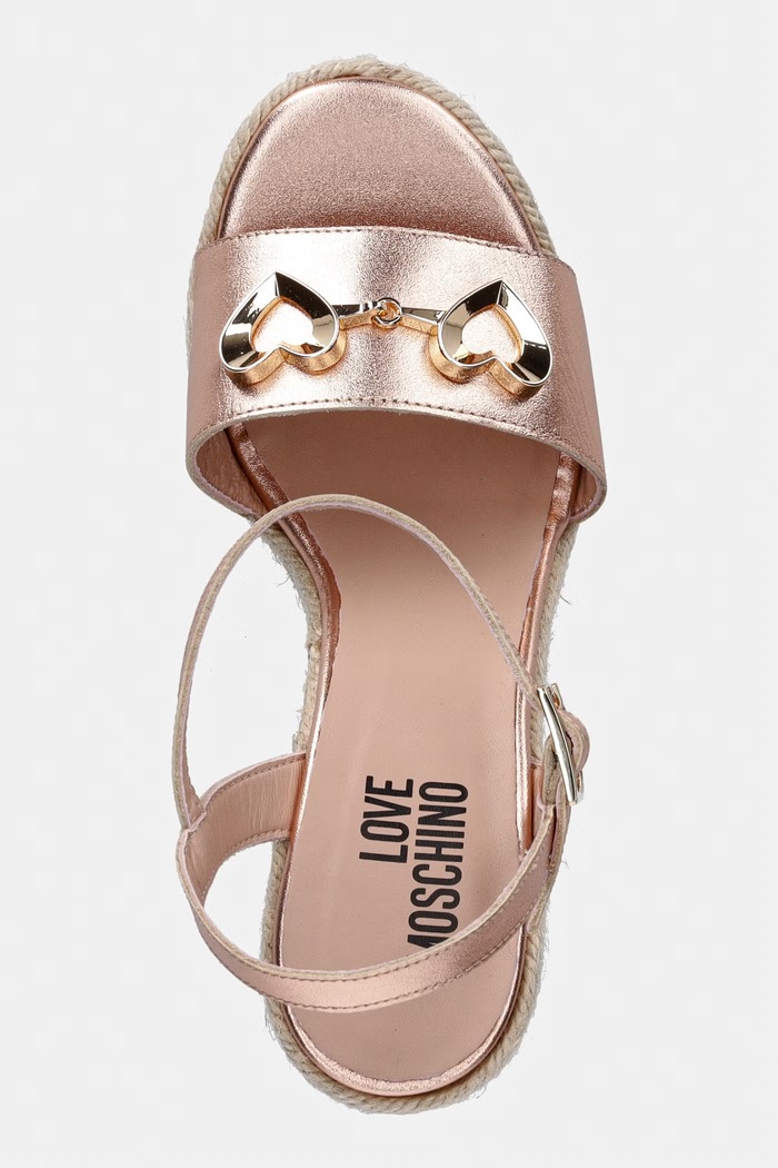 Love Moschino sandále na platforme po celej dĺžke dámske béžová JA1615BI0OIC0600