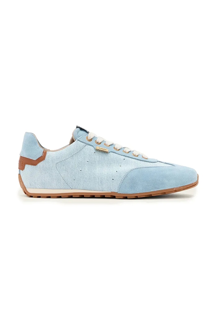 AllSaints Liam Low Top sneakersy damskie zamszowe niebieski W130FE