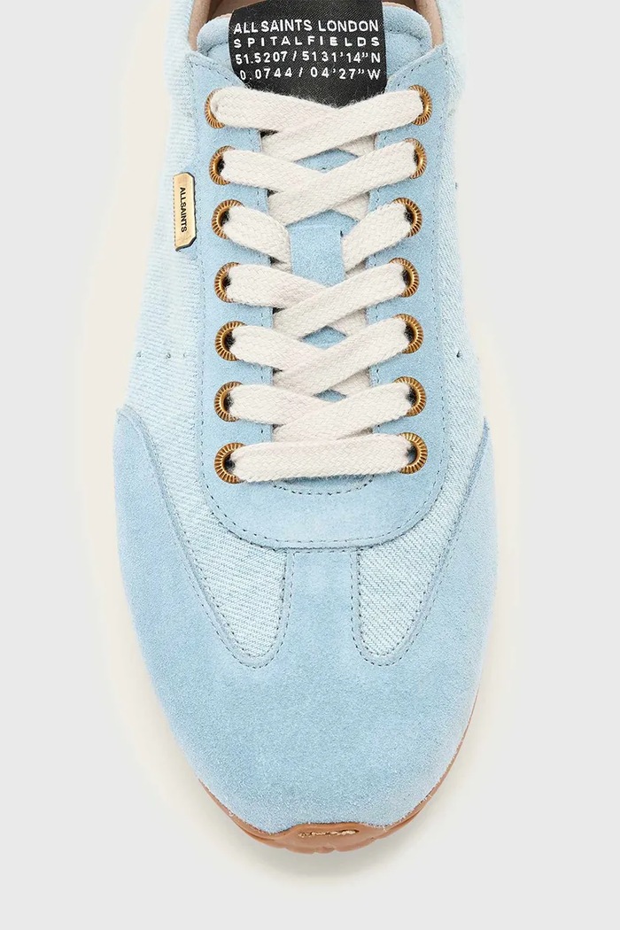 AllSaints Liam Low Top sneakersy damskie zamszowe W130FE niebieski
