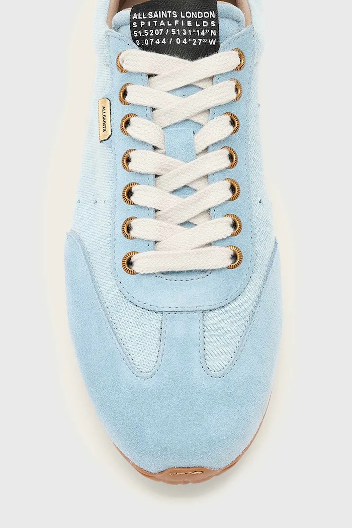 AllSaints Liam Low Top sneakersy damskie zamszowe W130FE niebieski