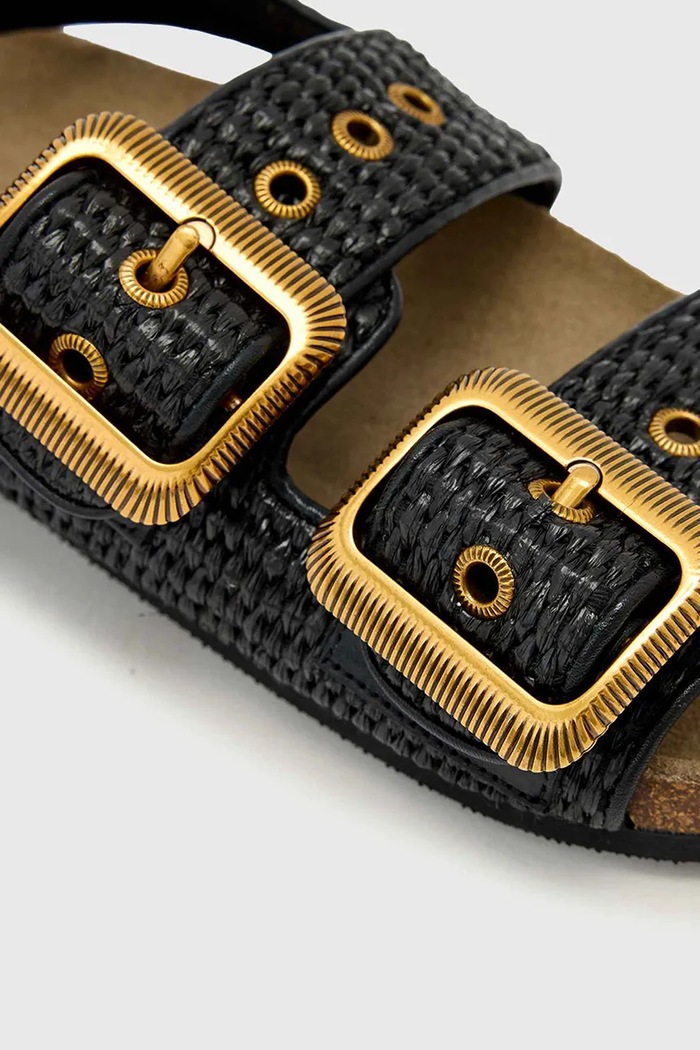AllSaints sandále dámske Staffa Raffia Sandal čierna W125FE.BLK