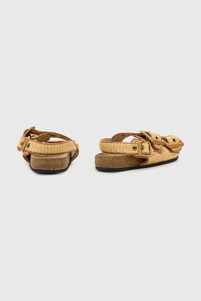 Obuv AllSaints sandále dámske Staffa Raffia Sandal W125FE béžová