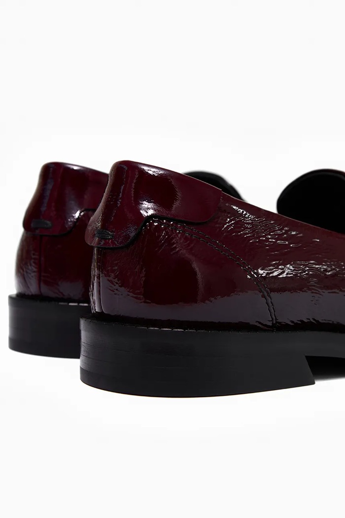 Vanda Novak mocasini pentru femei, din piele Greta Glossy Ruby burgundia Greta.Glossy.Ruby
