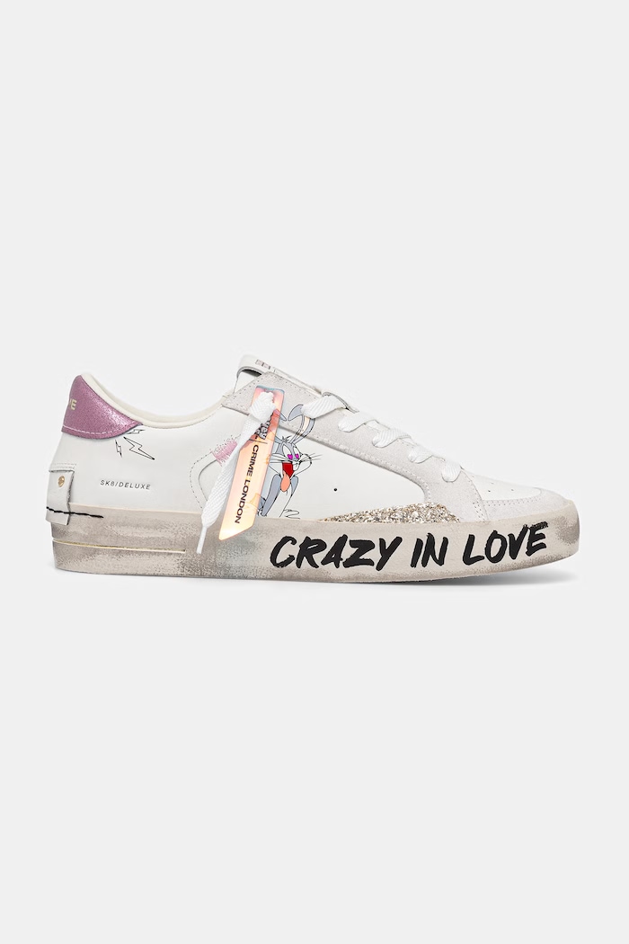 Obuwie Crime London SK8 DELUXE sneakersy damskie skórzane 88111PP8.10 biały