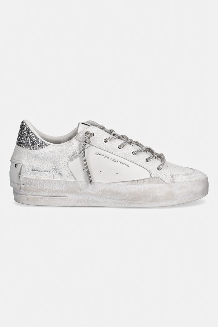 Crime London SK8 DELUXE WEDGE sneakers boty dámské kožené 20132PP7.10 bílá SS26