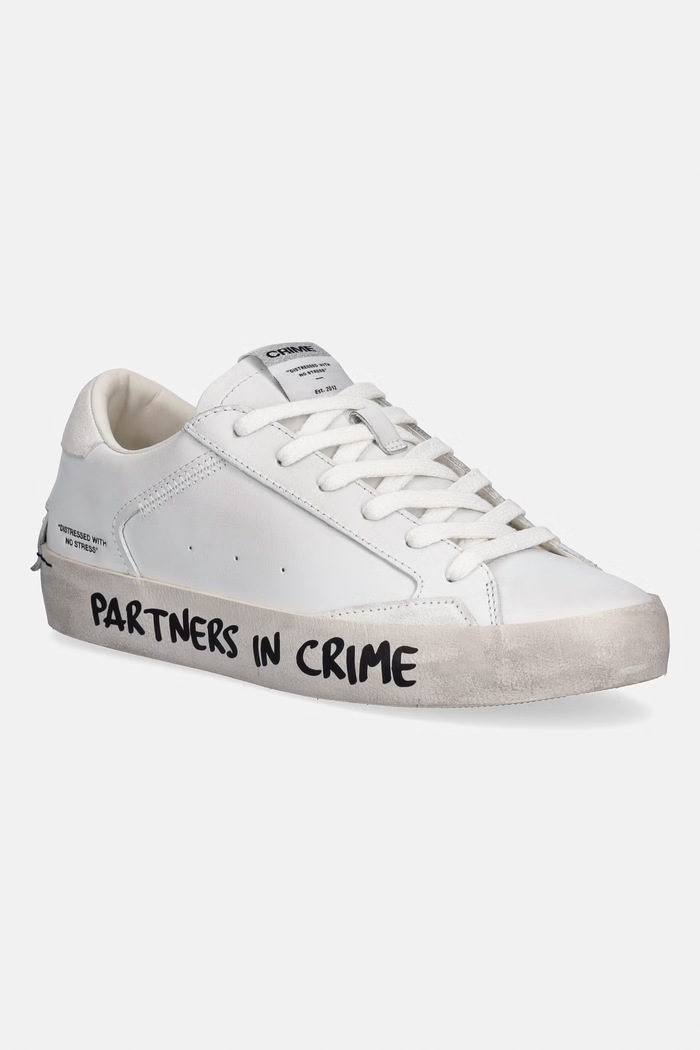 Crime London DISTRESSED sneakersy damskie skórzane biały 26001PP5