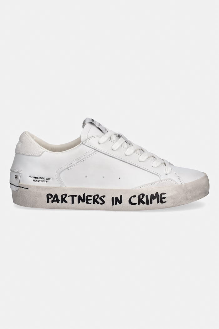 Crime London DISTRESSED sneakersy damskie skórzane 26001PP5 biały SS26