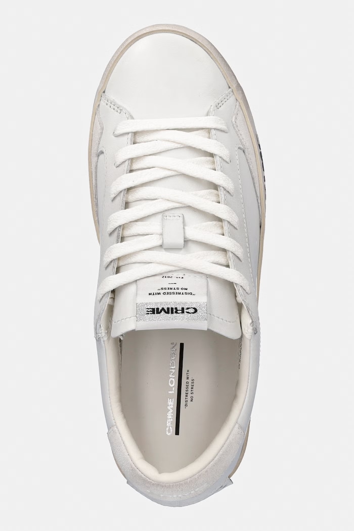 Crime London DISTRESSED sneakersy damskie skórzane biały 26001PP5