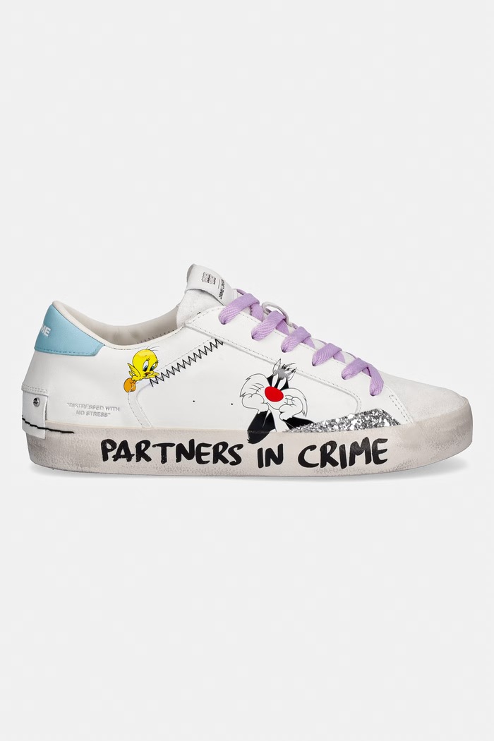 Crime London DISTRESSED sneakers boty dámské kožené 88050PP8 bílá SS26