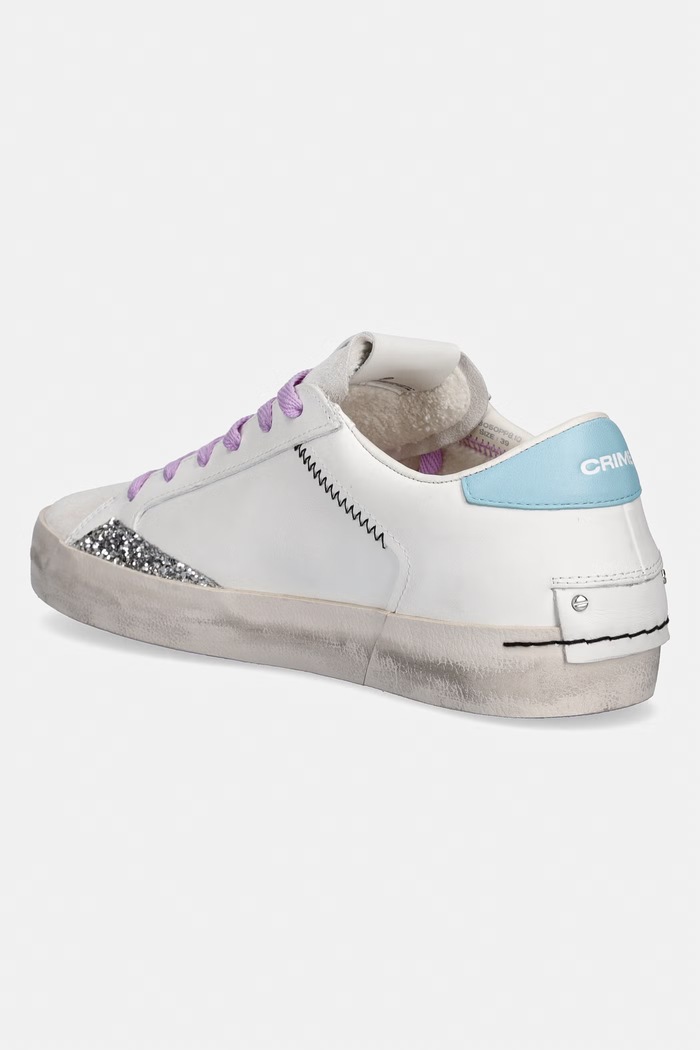 Boty Crime London DISTRESSED sneakers boty dámské kožené 88050PP8 bílá
