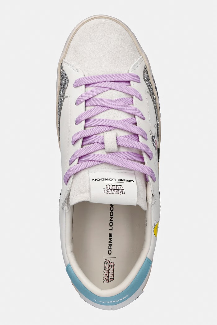 Crime London DISTRESSED sneakers boty dámské kožené bílá 88050PP8