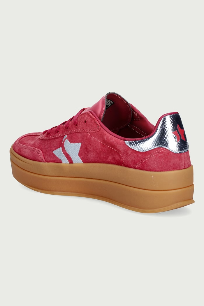 Obuwie Skechers ACADEMY HI-ELEVATED sneakersy damskie nubukowe 185430 czerwony