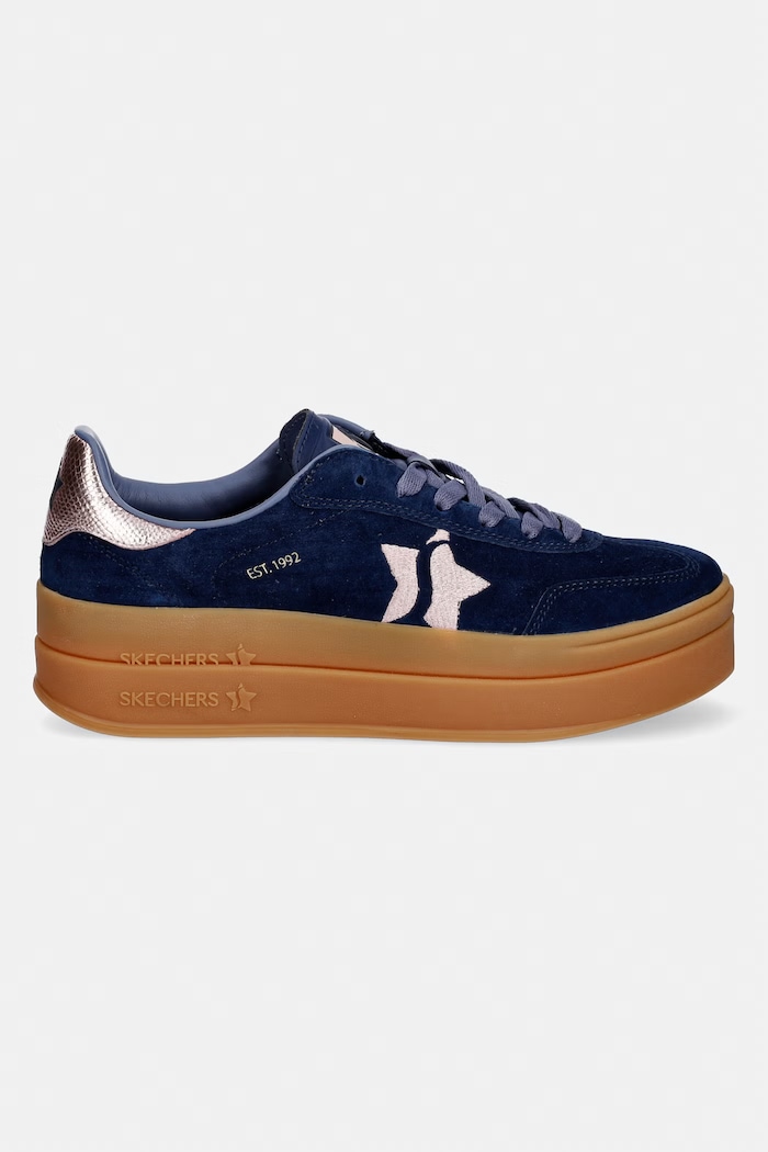 Skechers ACADEMY HI-ELEVATED dámske nubukové tenisky 185430 tmavomodrá SS26