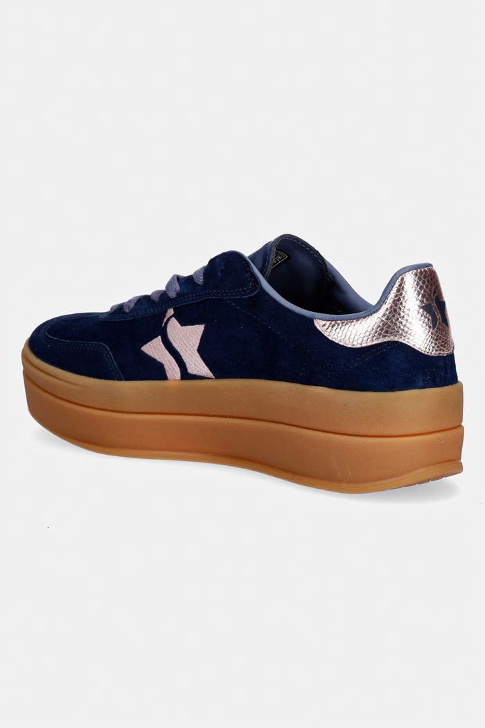Obuv Skechers ACADEMY HI-ELEVATED dámske nubukové tenisky 185430 tmavomodrá