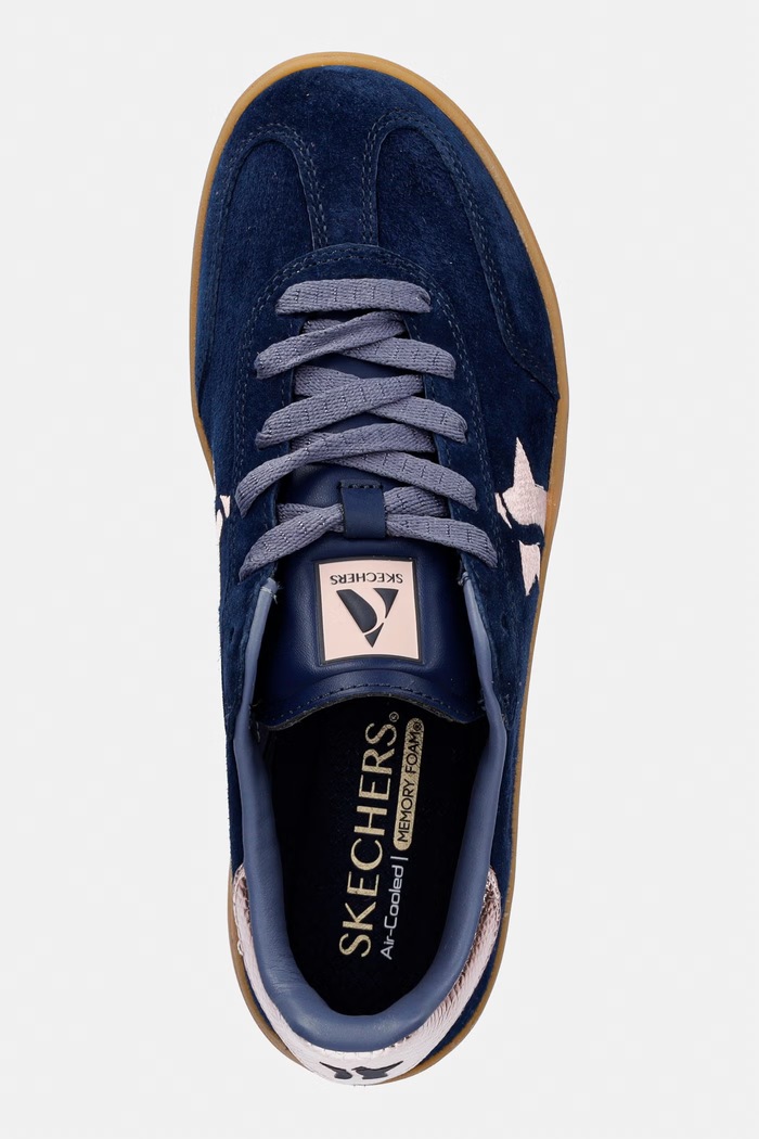 Skechers ACADEMY HI-ELEVATED dámske nubukové tenisky tmavomodrá 185430