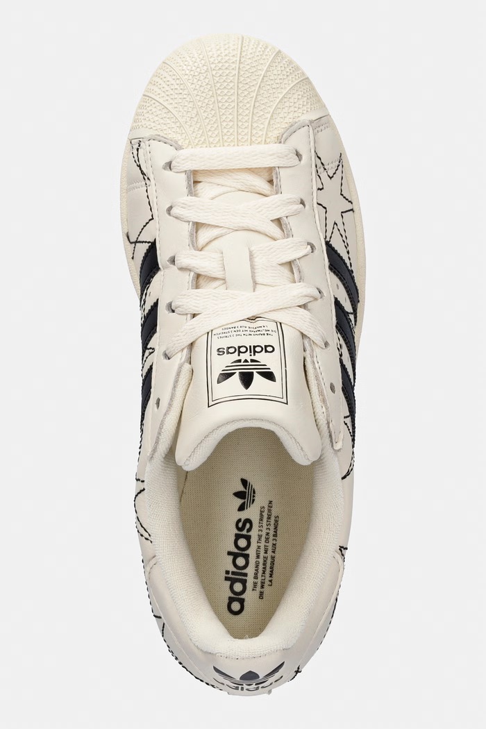 adidas Originals Superstar II sneakers pentru femei, din piele bej IH4123
