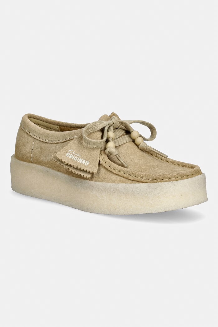 Clarks Originals Wallabee Cup μοκασίνια Γυναικεία σουέτ πράσινο 26185689