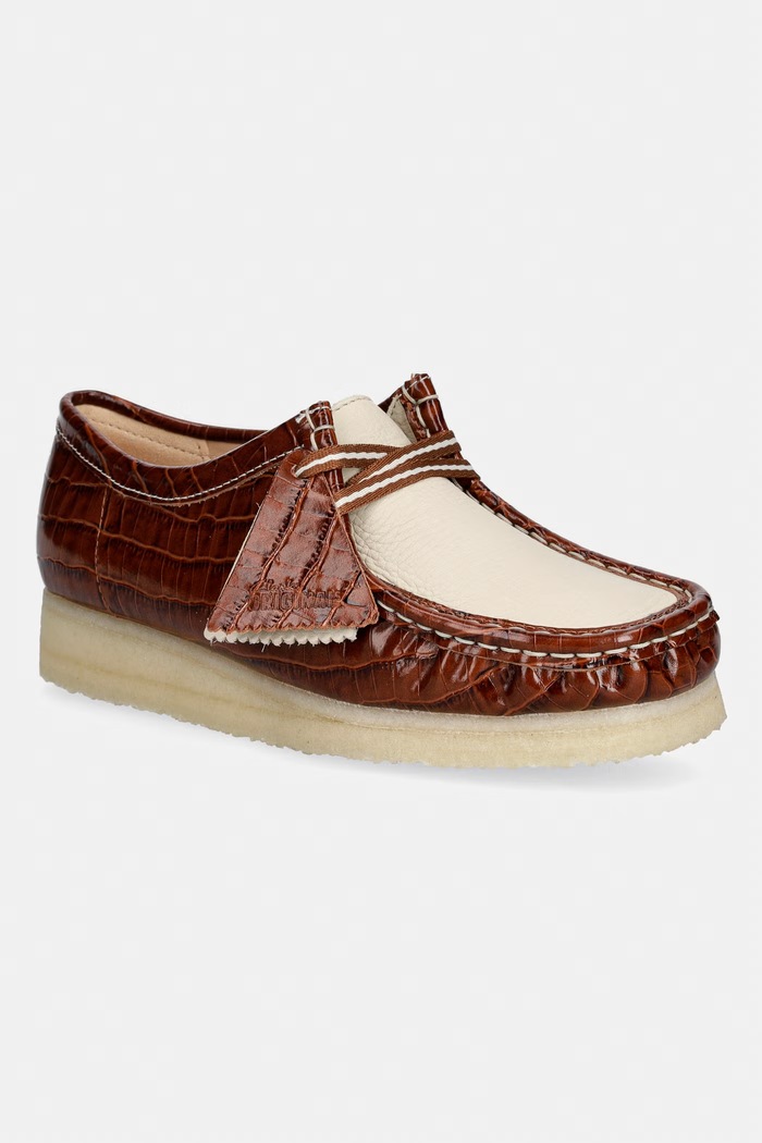Clarks Originals Wallabee μοκασίνια γυναικεία δερμάτινα καφέ 26185573