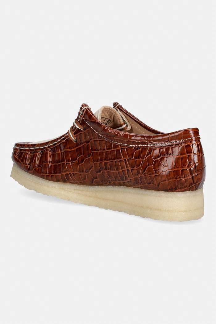 Παπούτσια Clarks Originals Wallabee μοκασίνια γυναικεία δερμάτινα 26185573 καφέ